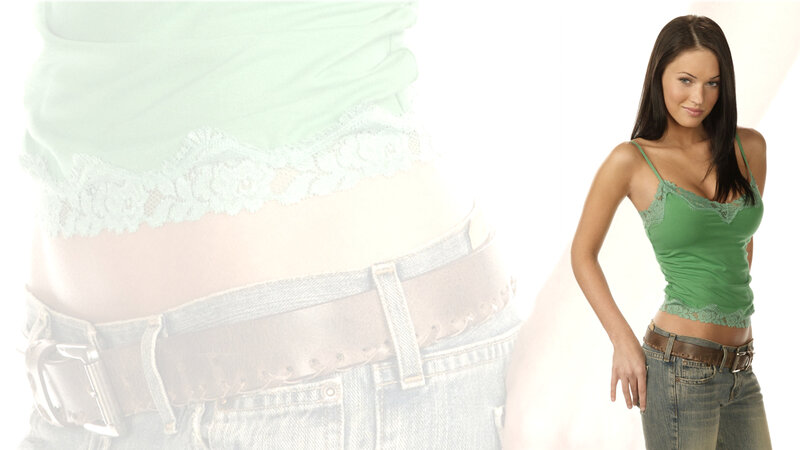 Woman in Green Top — Confident, Photograph, Jeans, Lace