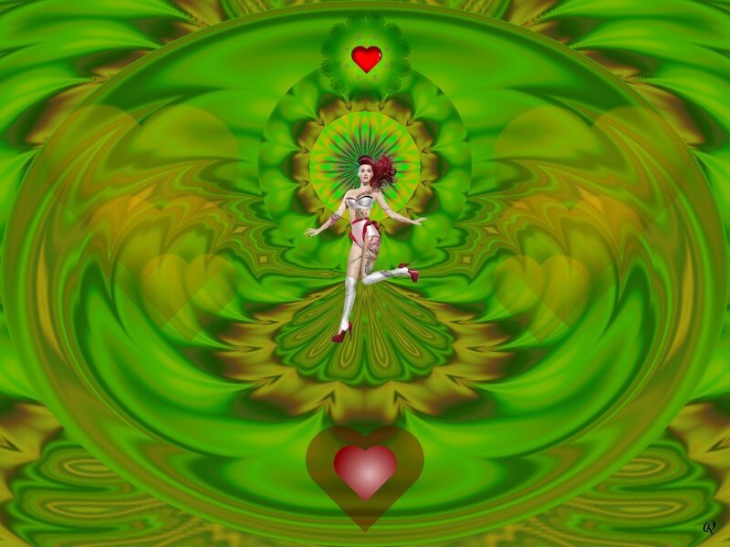 Woman in Green Vortex