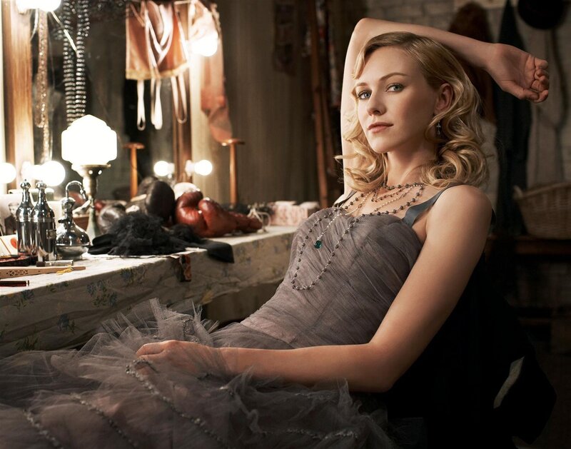 Woman in Grey Dress — Dramatic, Photograph, Necklace, Mirror