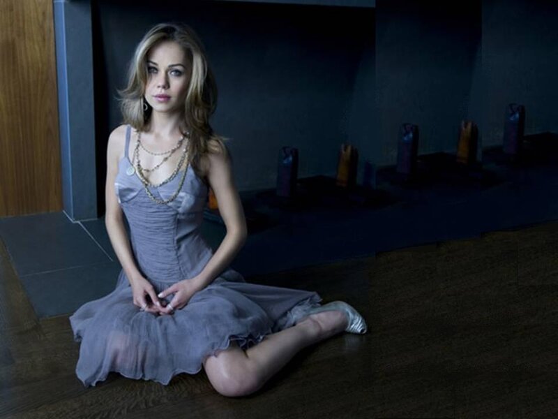 Woman in Grey Dress — Dramatic, Photograph