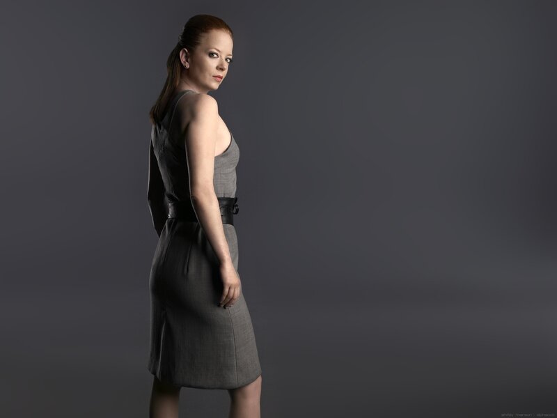 Woman in Grey Dress — Dramatic
