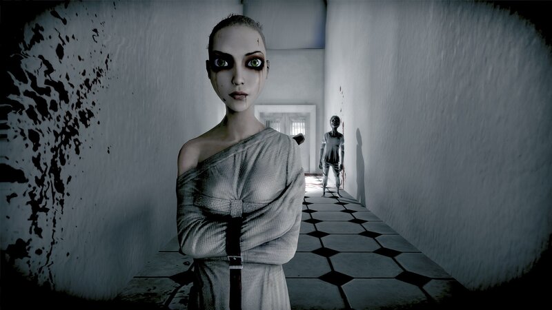 Woman in Hallway — Gray