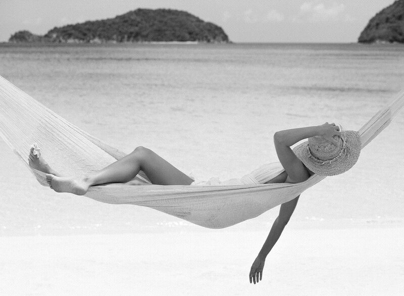 Woman in Hammock — Black, Serene