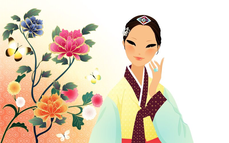 Woman in Hanbok — Yellow