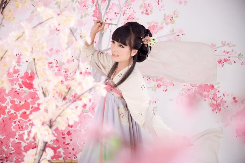 Woman in Hanfu Dress