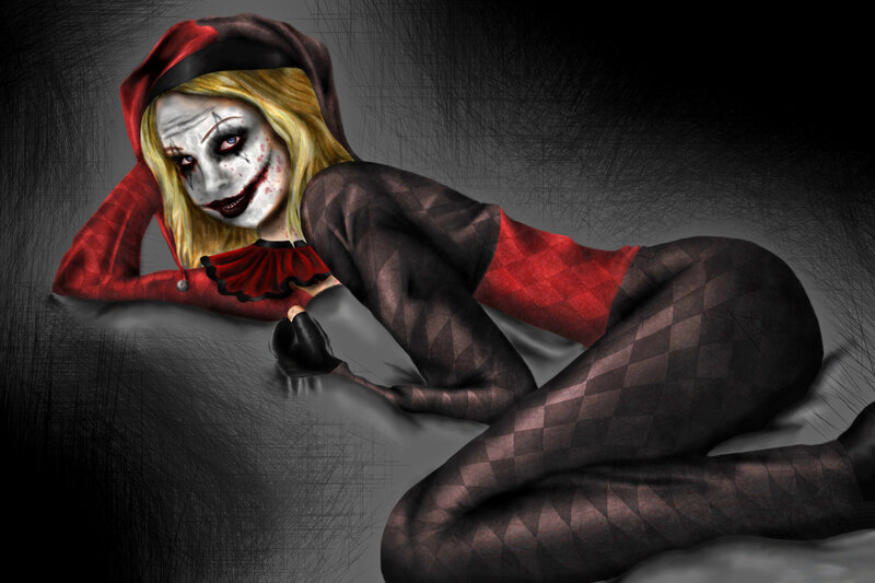 Woman in Harlequin Costume