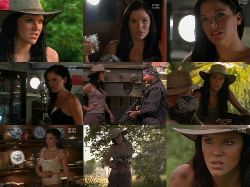 Woman in hat action scenes