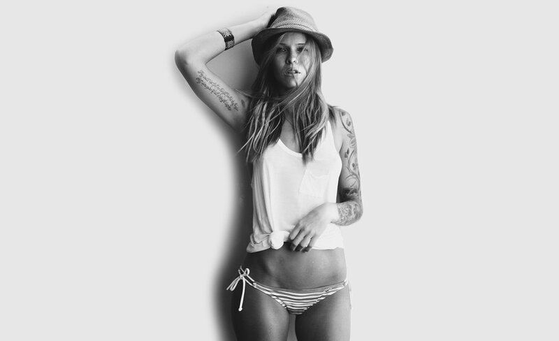 woman in hat and bikini