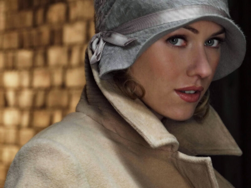 Woman in Hat and Coat — Gray, Serious, Photograph
