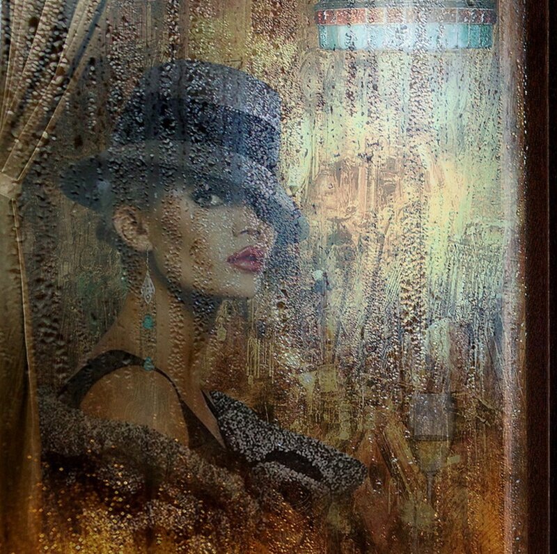 Woman in Hat and Earrings — Brown