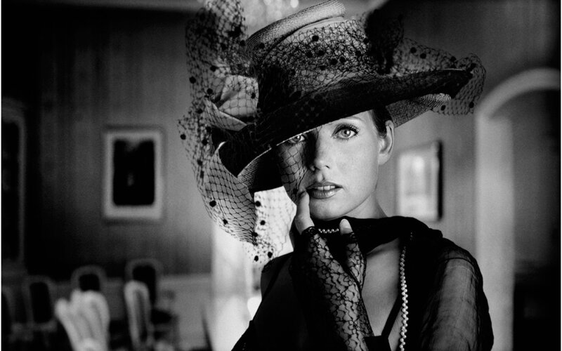 Woman in Hat and Gloves — Black, Dramatic, Photograph