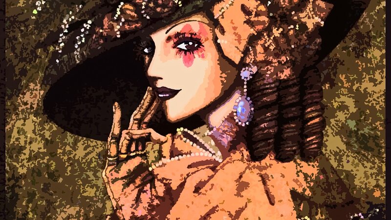 Woman in Hat and Pearls — Brown