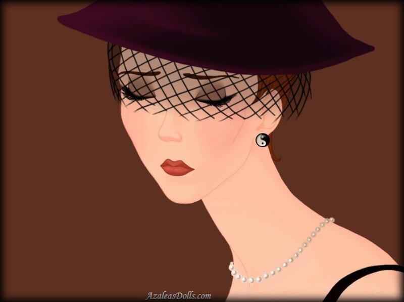 Woman in Hat and Veil — Brown