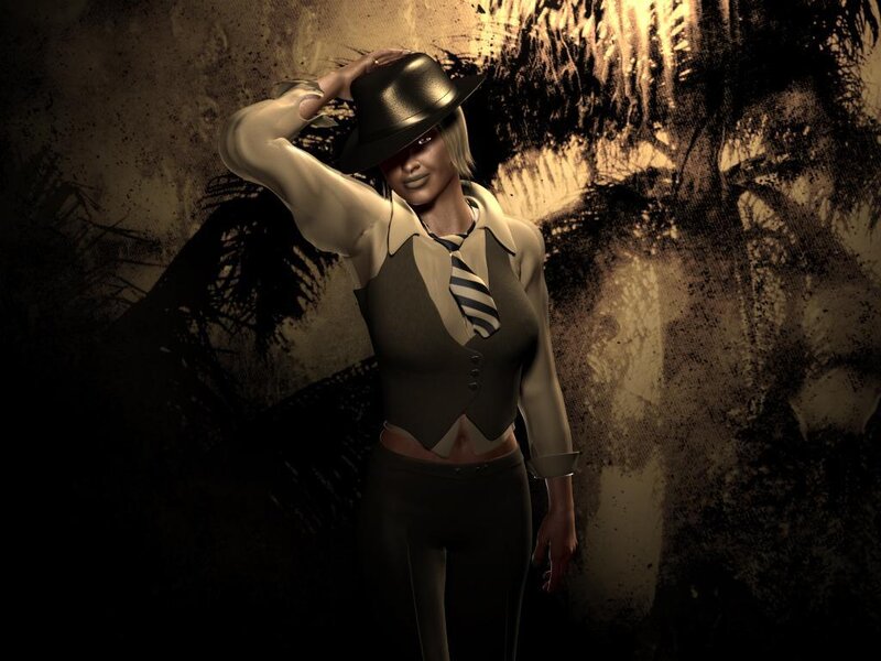 woman in hat and vest