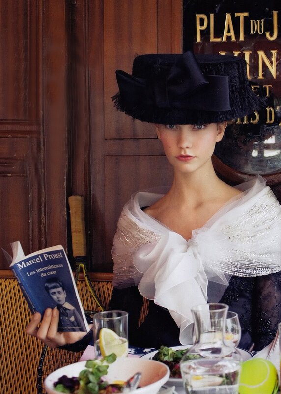 Woman in hat at cafe