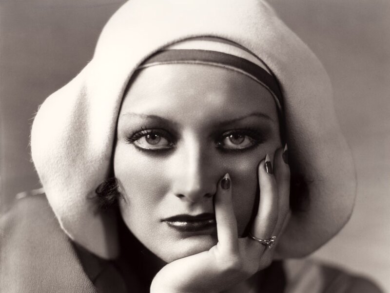 Woman in Hat — Black, Dramatic, Photograph, Hand
