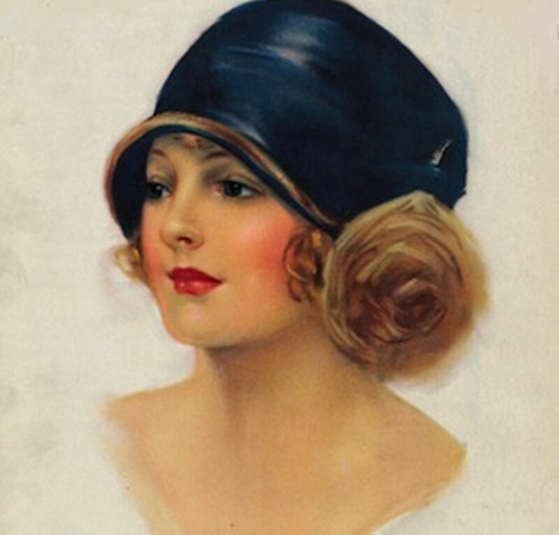 Woman in Hat — Blue, Calm