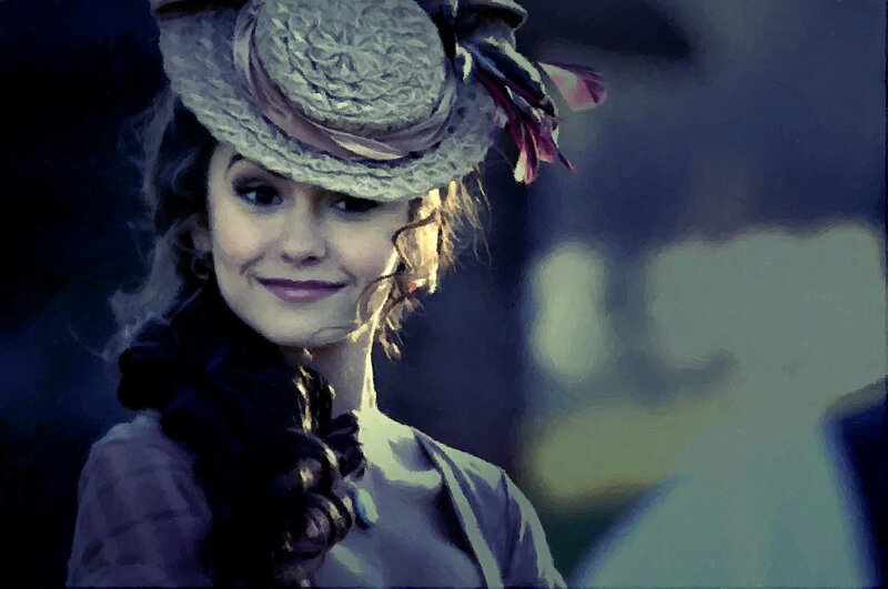 Woman in Hat — Blue, Dramatic