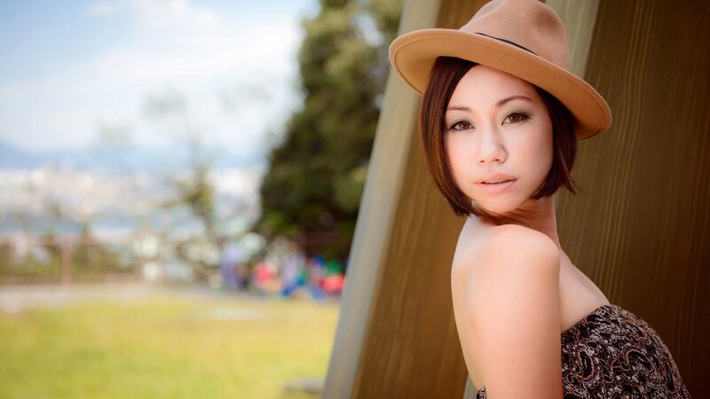 woman in hat outdoors
