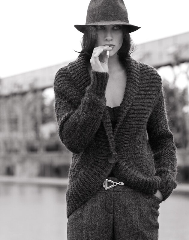 woman in hat smoking cigarette