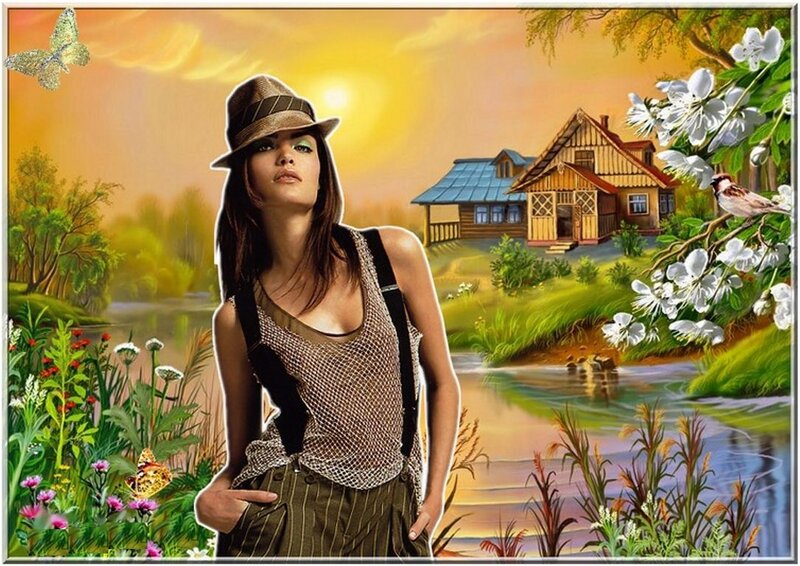 Woman in Hat Standing