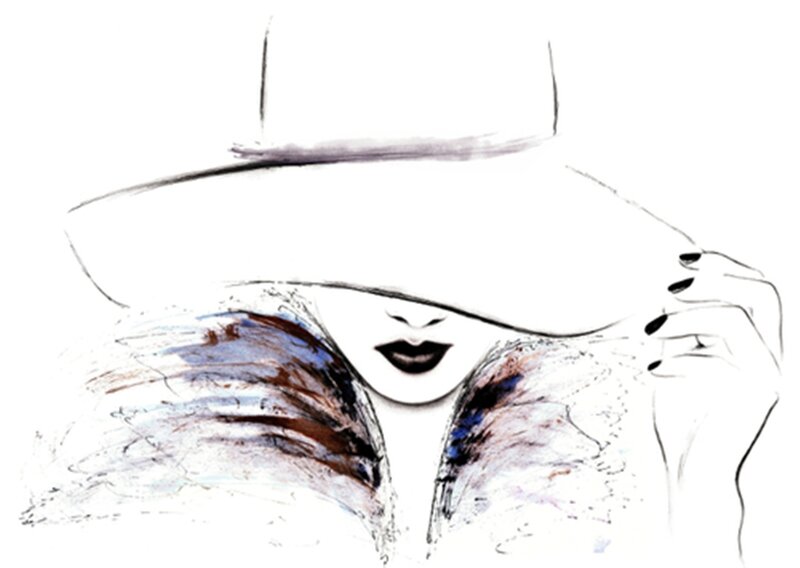 Woman in Hat — White