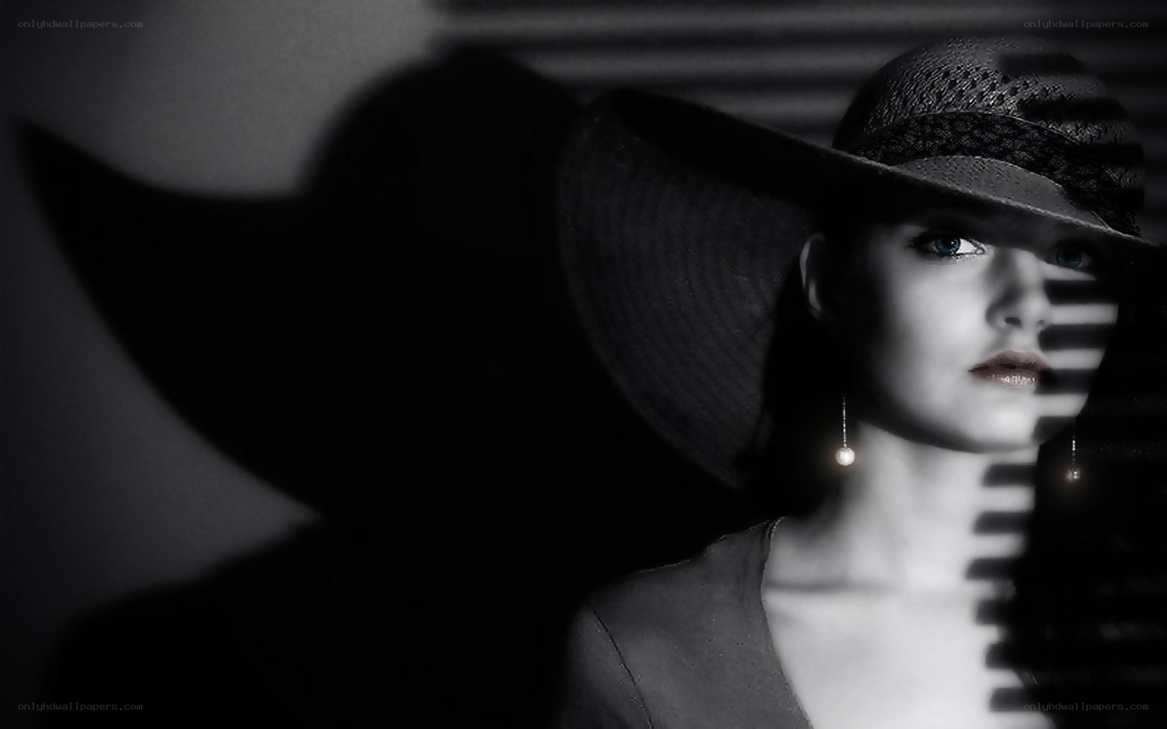 woman in hat with shadow