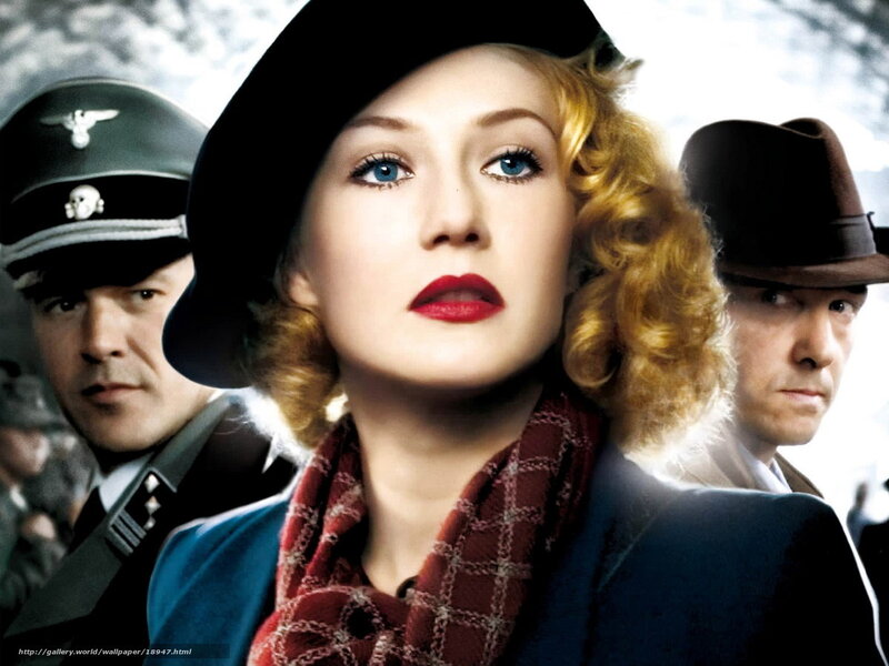 Woman in hat with soldiers