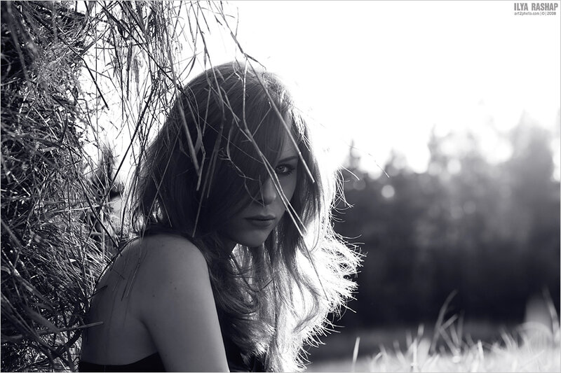 Woman in Hay Bale — Black
