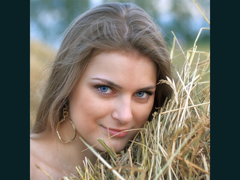 Woman in Hay
