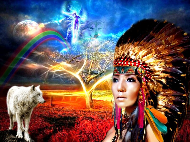 Woman in Headdress — Blue, Dramatic