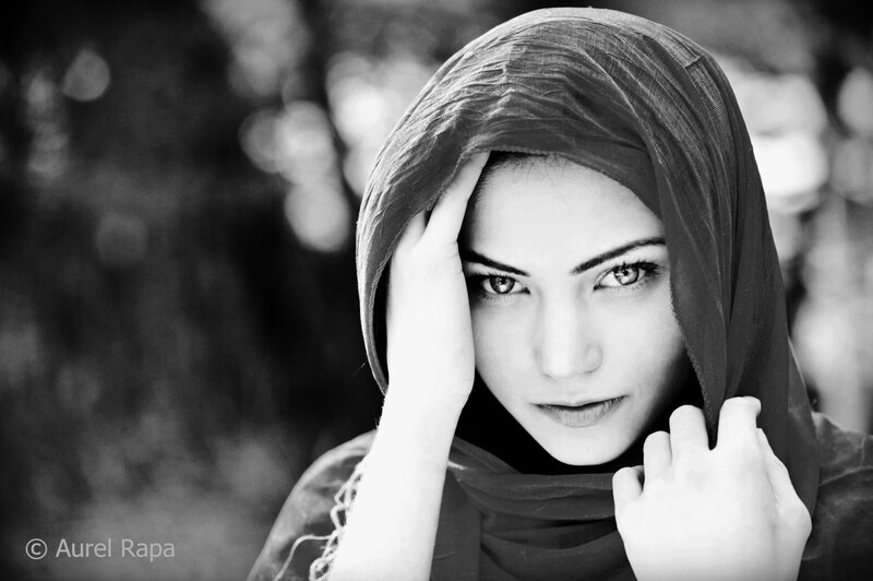 woman in headscarf portrait