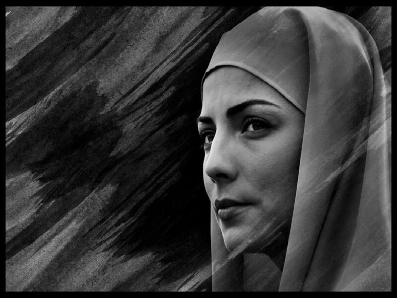 woman in headscarf portrait