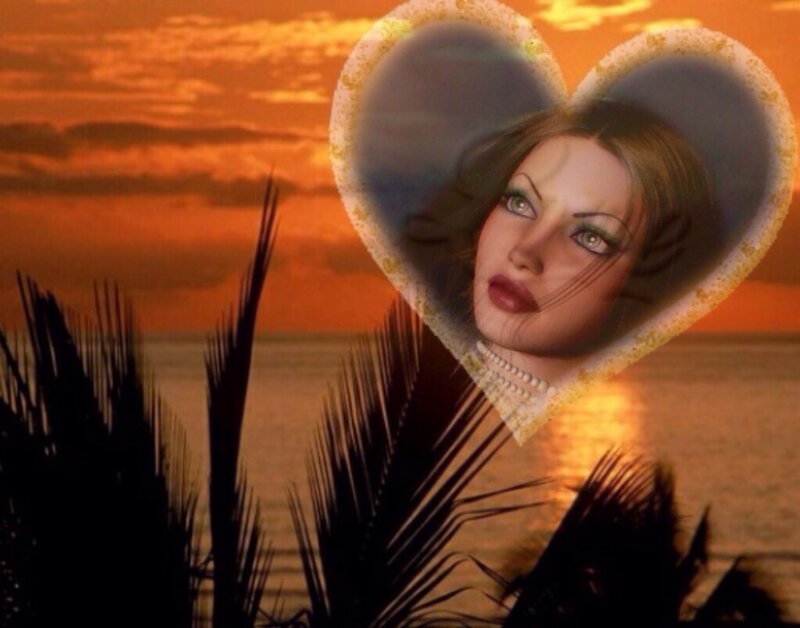 Woman in Heart Frame — Orange