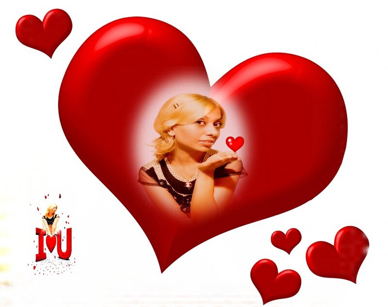 Woman in Heart Frame — Red, Romantic