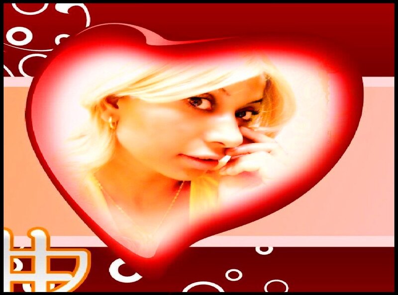 Woman in Heart Frame — Red