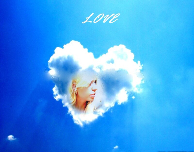 Woman in Heart-shaped Cloud