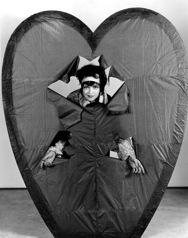 woman in heart-shaped costume