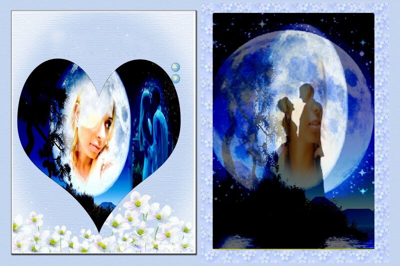Woman in Heart-shaped Frame — Blue