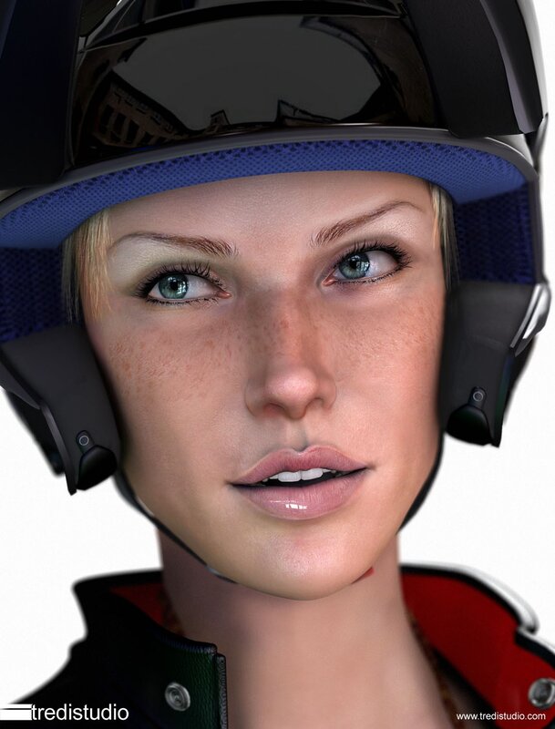 woman in helmet