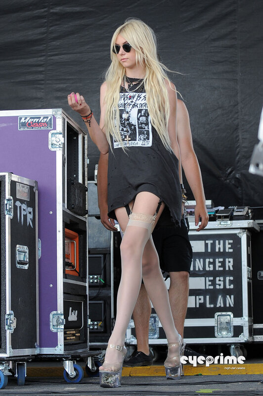 Woman in high heels on stage
