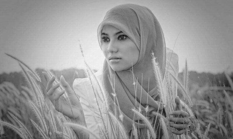 Woman in Hijab in Field