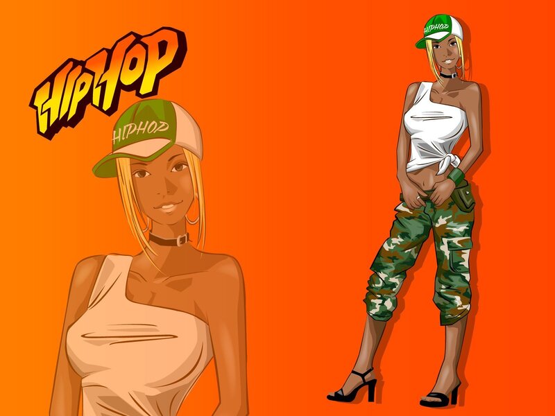 Woman in Hip-hop Outfit