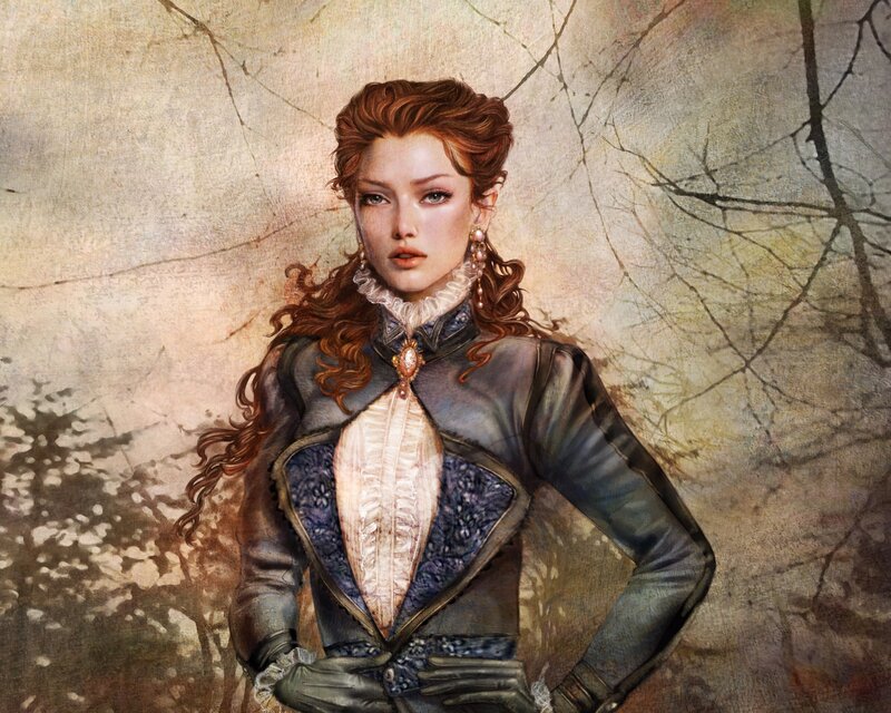 woman in historical attire