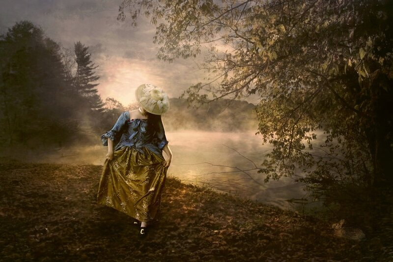 Woman in Historical Dress — Brown, Dramatic