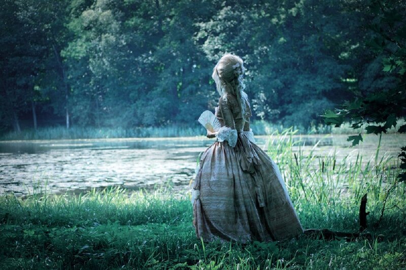 Woman in Historical Dress — Green, Serene