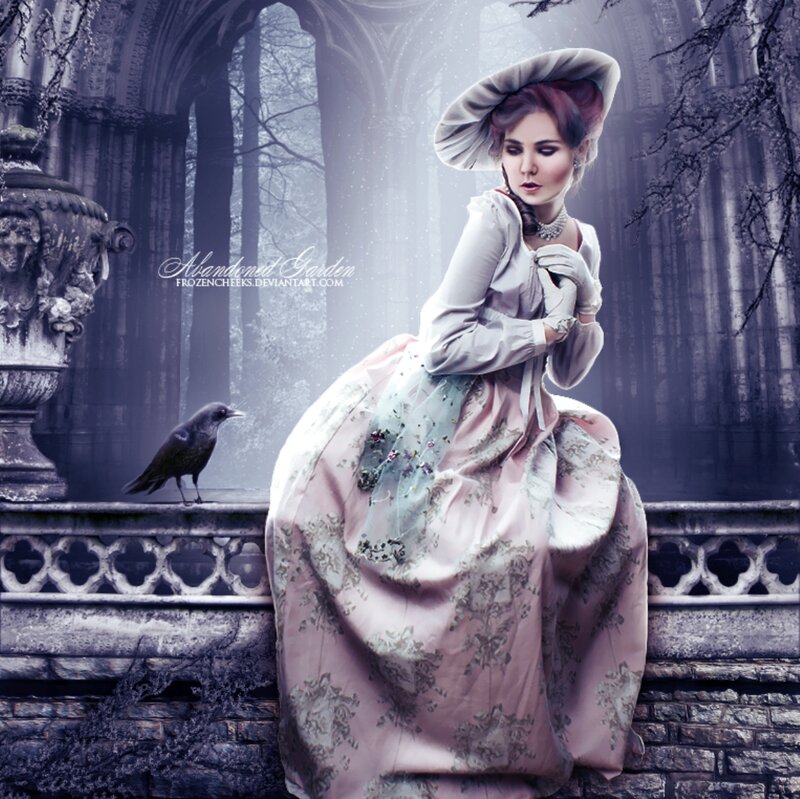 Woman in Historical Dress — Pink, Dramatic