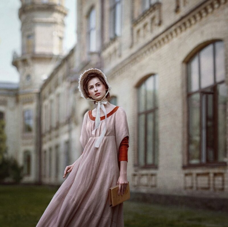 Woman in Historical Dress — Pink, Serene
