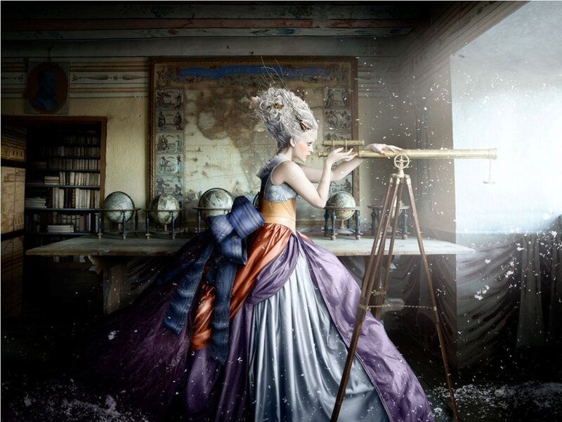 Woman in Historical Dress — Purple, Dramatic, Digital Art