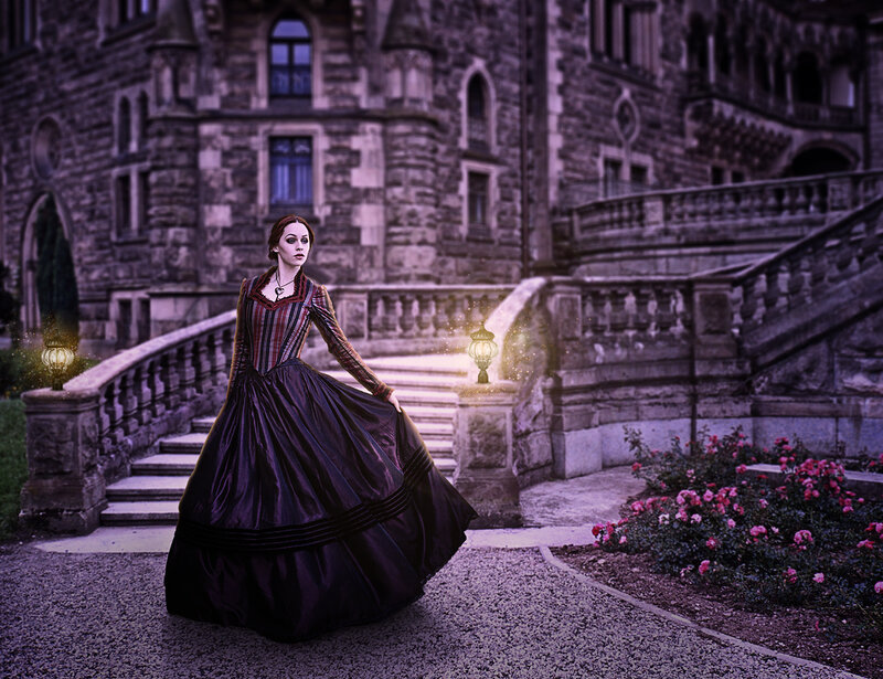 Woman in Historical Dress — Purple, Dramatic
